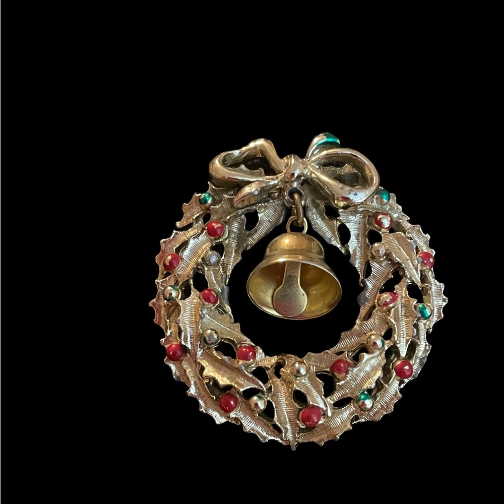 Vintage 1980’s Christmas Wreath Brooch